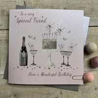 SPECIAL FRIEND - CAKE & GLASSES WITH SPARKLERS (DP6 & XDP6)