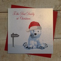 CHRISTMAS - BEST DADDY - POLAR BEAR WITH SANTA HAT (X14-101)