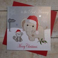 CHRISTMAS - BEST MUMMY - ELEPHANT & MONKEY (X14-103)