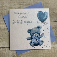 BEAUTIFUL GREAT GRANDSON - BLUE TEDDY (D309-B)