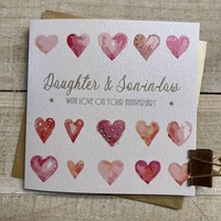 DAUGHTER & SON IN LAW - HEARTS ANNIVERSARY CARD (D307-DS)