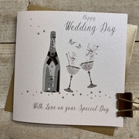 WEDDING DAY - CHAMPAGNE & GLASSES (D363)