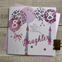 DAUGHTER AGE 8 - PINK BALLOONS (S272-8)