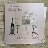 WIFE BIRTHDAY CARD - PALE PINK (XDP7-W)