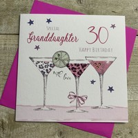 GRANDDAUGHTER 30TH BIRTHDAY - COCKTAIL GLASSES (S271-GD30)