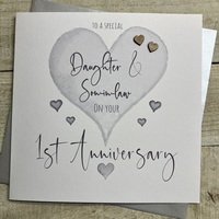 1ST LARGE CARD - DAUGHTER & SON-IN-LAW ANNIVERSARY LARGE HEART (XS490-1)