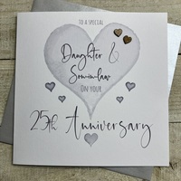 25TH LARGE CARD - DAUGHTER & SON-IN-LAW ANNIVERSARY LARGE HEART (XS490-25)