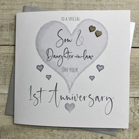1ST LARGE CARD -  SON & DAUGHTER-IN-LAW ANNIVERSARY LARGE HEART (XS489-1)
