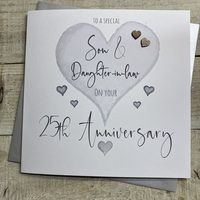 25TH LARGE CARD -  SON & DAUGHTER-IN-LAW ANNIVERSARY LARGE HEART (XS489-25)