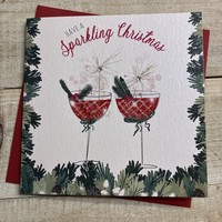 2 COCKTAIL COUPE GLASSES - CHRISTMAS CARD (C24-2)