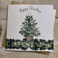 PRETTY GREEN & GOLD TREE - CHRISTMAS CARD (C24-4)