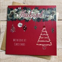 HUSBAND - RED GARLAND - CHRISTMAS CARD (C24-15)