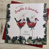 DAUGHTER & SON IN LAW - COCKTAIL GLASSES - CHRISTMAS CARD (C24-18)