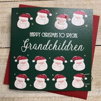 GRANDCHILDREN - LOTS OF SANTAS - CHRISTMAS CARD (C24-37)