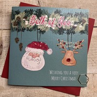 BOTH OF YOU  - SANTA & RUDOLF - CHRISTMAS CARD (C24-40)