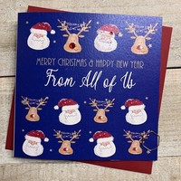 FROM ALL OF US - LOTS OF SANTAS - CHRISTMAS CARD (C24-43)