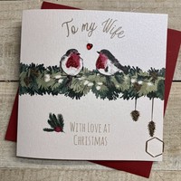 WIFE - 2 ROBINS - CHRISTMAS CARD (C24-50)