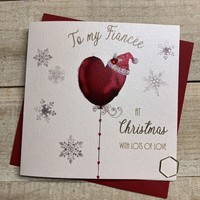 FIANCEE (FEMALE) HEART BALLOON - CHRISTMAS CARD (C24-65)