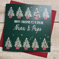 NANA & POPS - GREEN TREES - CHRISTMAS CARD (C24-82)