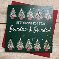 GRANDMA & GRANDAD - GREEN TREES - CHRISTMAS CARD (C24-83)