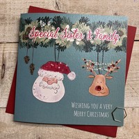 SISTER & FAMILY SANTA BAUBLES - CHRISTMAS CARD (C24-94)