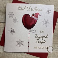 1ST XMAS AS ENGAGED COUPLE - HEART BALLOON - CHRISTMAS CARD (C24-105)