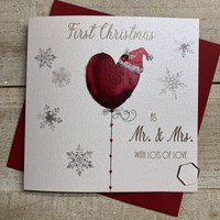1ST XMAS AS MR & MRS - HEART BALLOON - CHRISTMAS CARD (C24-107)
