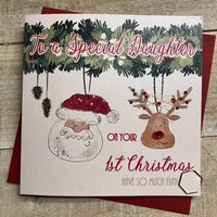 1ST - DAUGHTER - SANTA BAUBLE - CHRISTMAS CARD (C24-111)