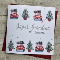 GRANDSON - TREES & CARS - CHRISTMAS CARD (C24-117)