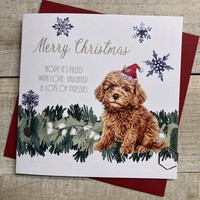 CUTE COCKAPOO DOG & SNOW - CHRISTMAS CARD (C24-135)