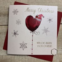 RED HEART BALLOON & SANTA HAT - CHRISTMAS CARD (C24-137)