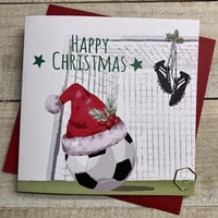 FOOTBALL & SANTA HAT - CHRISTMAS CARD (FFX)