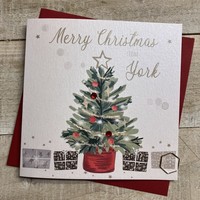 ADD YOUR TOWN - TREE & PRESSIES - CHRISTMAS CARD (C24-TOWN2)