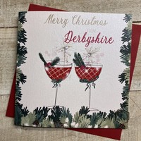 ADD YOUR TOWN -COCKTAIL GLASSES  - CHRISTMAS CARD (C24-TOWN4)