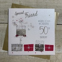 SPECIAL FRIEND AGE 50 - CAKE & PRESSIES (DF50)