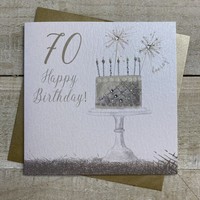 BIRTHDAY AGE 70 - CAKEWITH SPARKLERS (D129-70 & XD129-70)