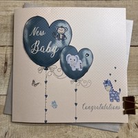 NEW BABY - BLUE HEART BALLOONS & TOYS - LARGE (XLBD8)