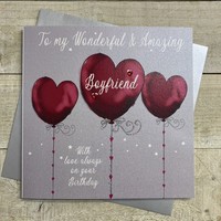BOYFRIEND BIRTHDAY - HEART BALLOONS LARGE CARD (XDB108-BF)