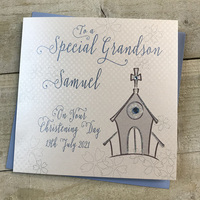 PERSONALISED GRANDSON CHRISTENING CHURCH  (PPS59A & XPPS59A)