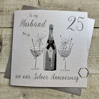 HUSBAND   - 25TH SILVER ANNIVERSARY CARD (DAA25-H)