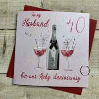 HUSBAND  - 40TH RUBY ANNIVERSARY CARD (DAA40-H)