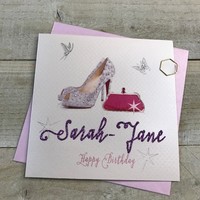 PERSONALISED SPARKLE SHOE & PINK BAG (PPS33)