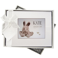 PERSONALISED BABY SILVER BUNNY  -  PHOTO ALBUM - SMALL (P-NBS1S)