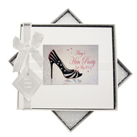 PERSONALISED HEN PARTY BLACK SHOE GUEST BOOK (P-HS3)