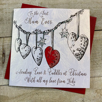 PERSONALISED CHRISTMAS - HANGING HEARTS (ANY RELATION) - PERX-20M