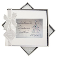 PERSONALISED - CHRISTENING SILVER CHURCH GUEST BOOK (P-CCH3)
