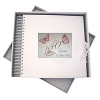 PERSONALISED ANY AGE BUTTERFLIES  -CARD & MEMORY BOOK (P-BU40C)