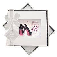 PERSONALISED - ANY AGE GUEST BOOK - 2 BLACK SHOES (P-A218G)