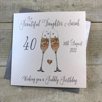 PERSONALISED AGE DAUGHTER CARD- FIZZY FLUTES (P20-48) & XP20-48)