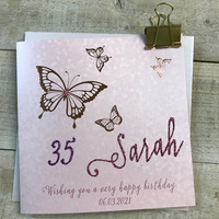 PERSONALISED AGE ROSE GOLD FOILED BUTTERFLIES (P20-43)
